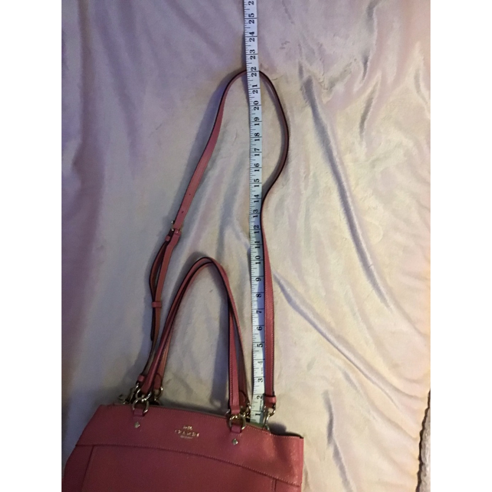 Women's Coach Rose Glitter Pink Leather Satchel Handbag Crossbody with Cloth Bag - Picture 9 of 16